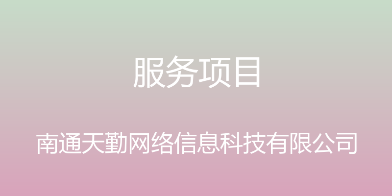 服务项目 - 南通天勤网络信息科技有限公司