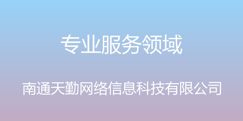 专业服务领域 - 南通天勤网络信息科技有限公司